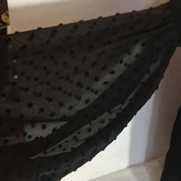 “ZARA BASIC” Ruffled Wide Sleeves Black Blouse. - Picture 4 of 12